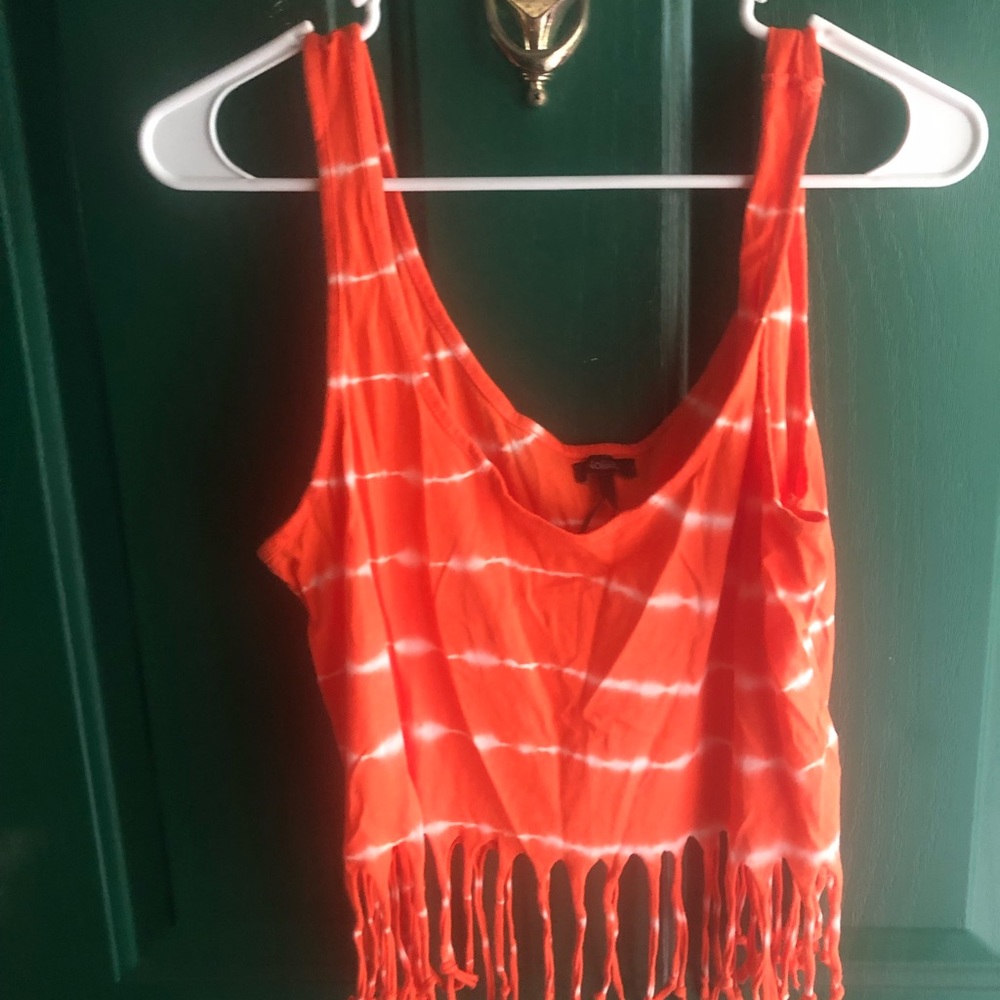 Orange and white tie dye top